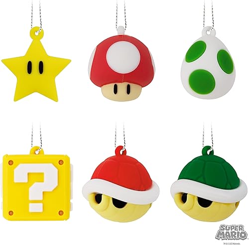 Miniatura 6 de Hallmark Nintendo Super Mario - Adornos de Navidad en miniatura de 1 pulgada, juego de 6 mini, inastillables