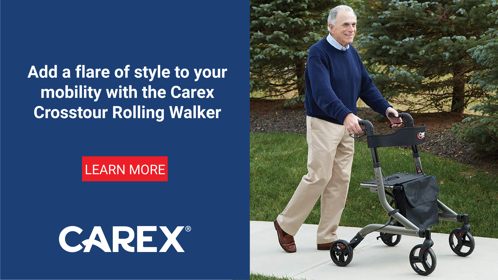Carex Crosstour Rolling Walker Rollator Rolling Walker with Seat