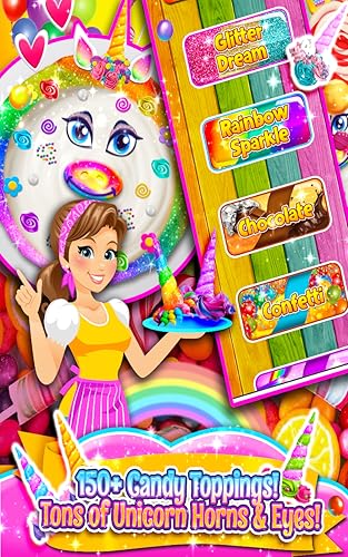 Unicorn Food Rainbow Pizza – Sweet Chocolate Glitter Candy Dessert Bakery Maker and Kitchen Cooking