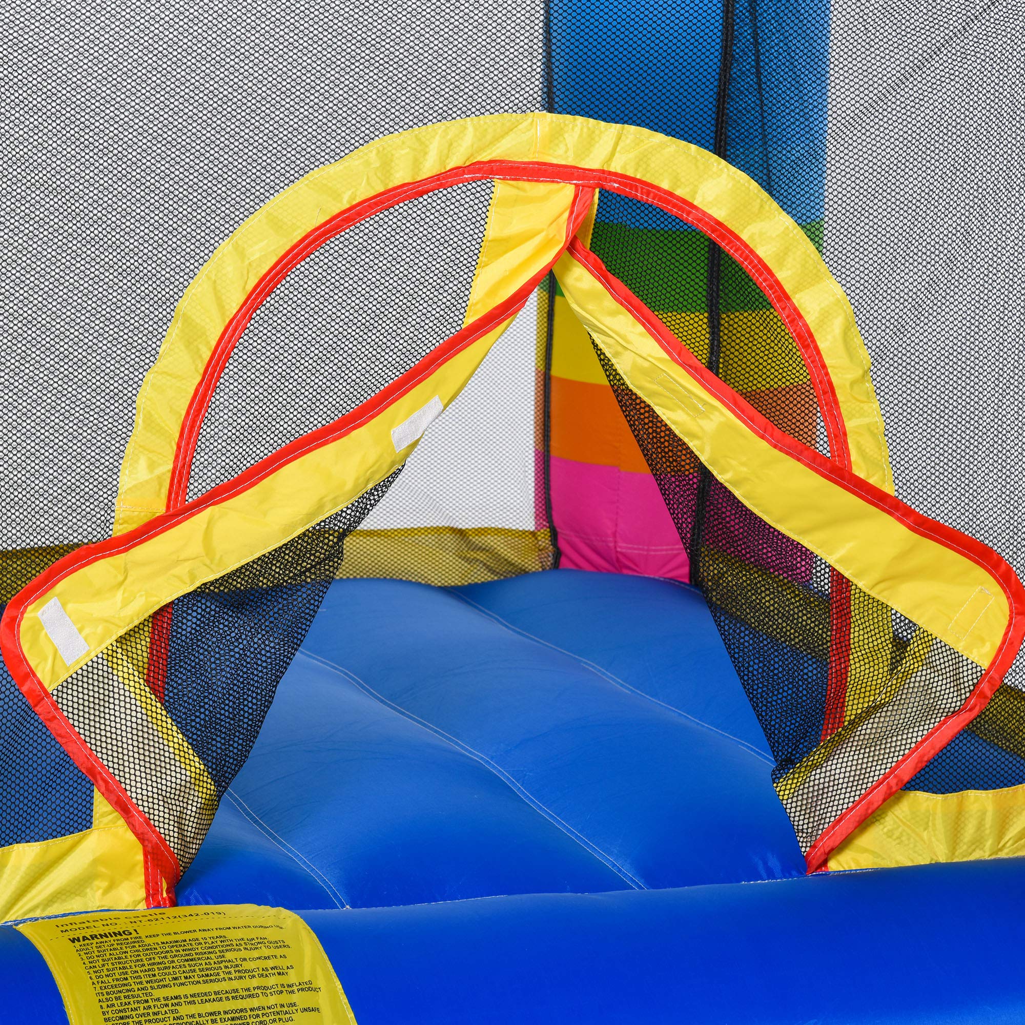 Outsunny Castello Gonfiabile per Bambini con Trampolino e Piscina, Pompa Elettrica Inclusa 280x170x155cm, Multicolore