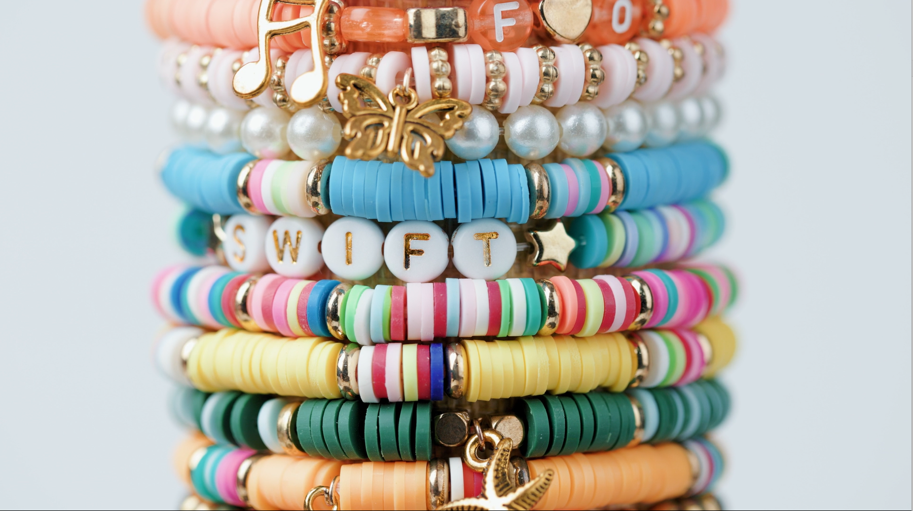 Set De 6 Bracelets Extensibles Boho En Arc-en-ciel - Perles Heishi En Argile Polymère Faits Main - Idéal été, Plage, Cadeau Amitié - 3