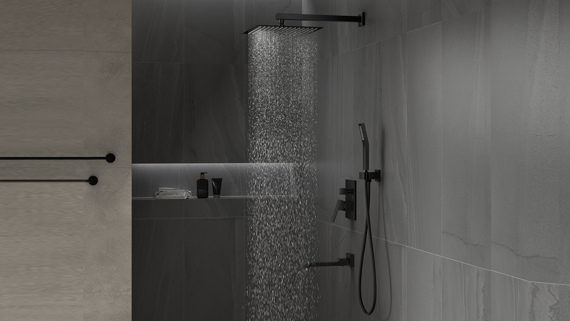 Eridanus 10 Inches Bathroom Luxury Rain Mixer Combo Set Wall