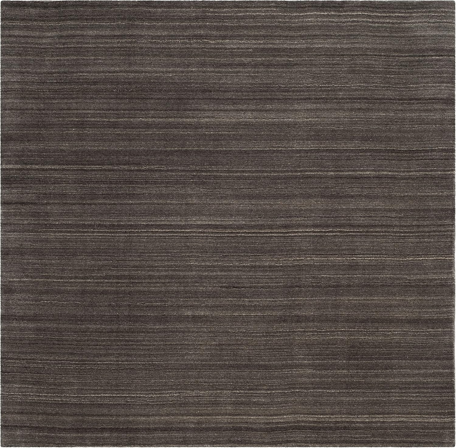 Handmade Black Wool Tufted 4' x 4' Square Area Rug
