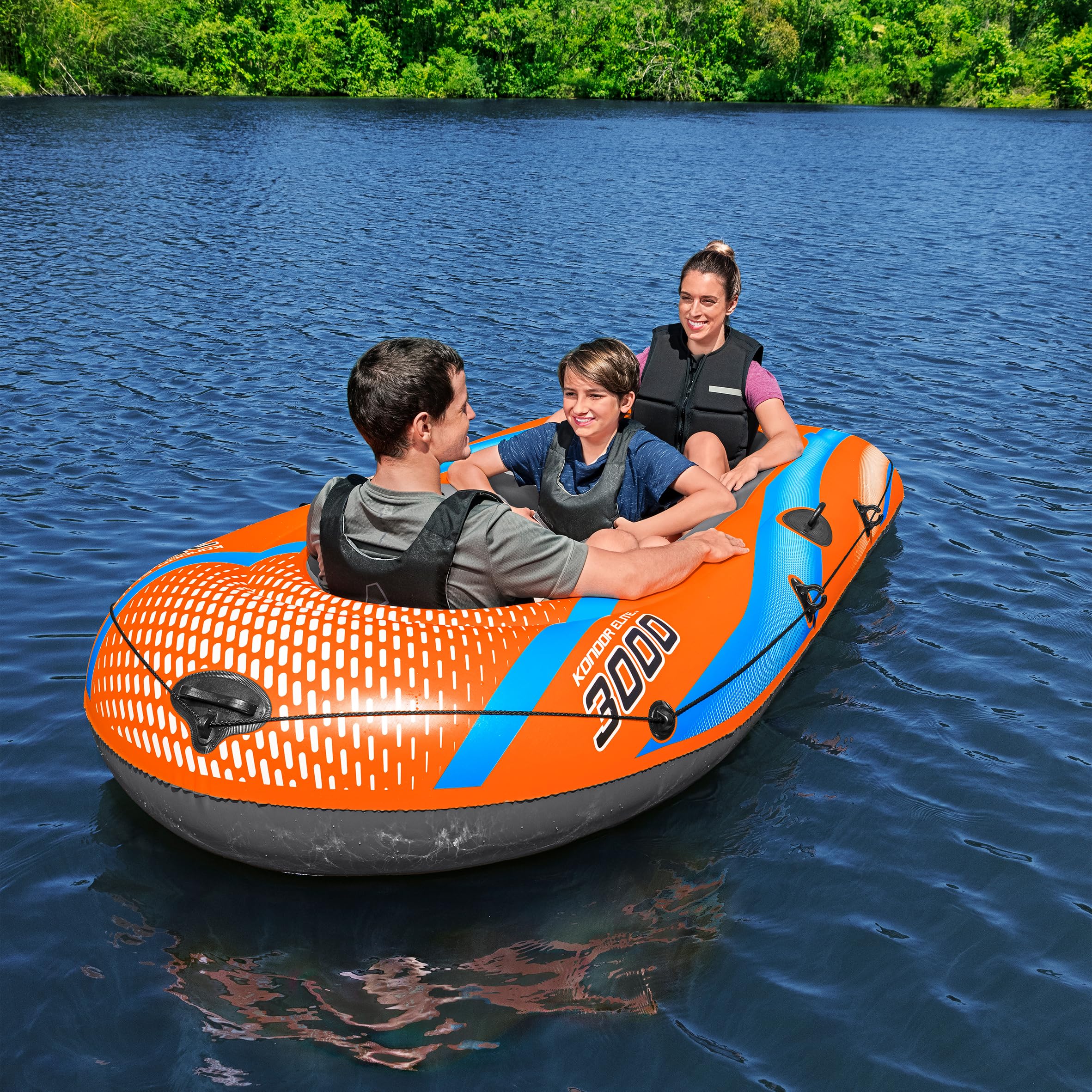 Bestway Aufblasbares Boot, Kondor Elite 2000, Ein-Mann-Raft, robuste Griffe, ineinandergreifende Ventile, mehrere Größen