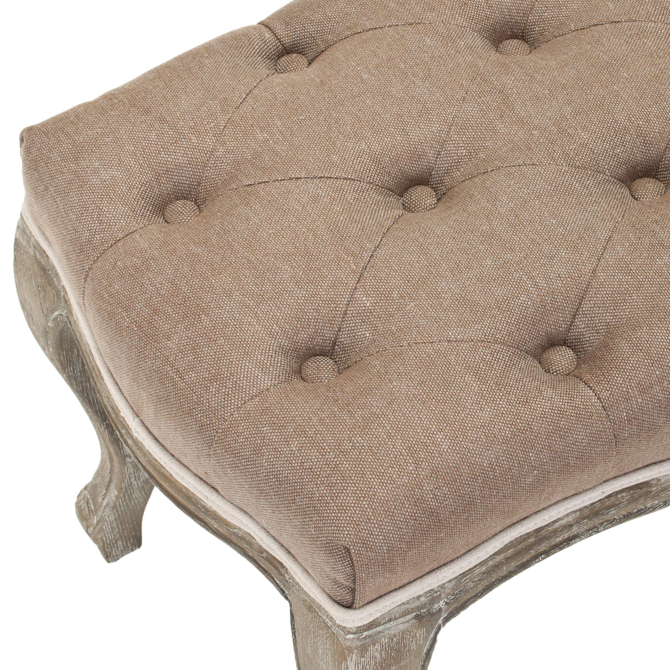 SAFAVIEH SEU4577B Sydney Banc Lin Marron Chaleureux 133 x 44 x 44,45 cm
