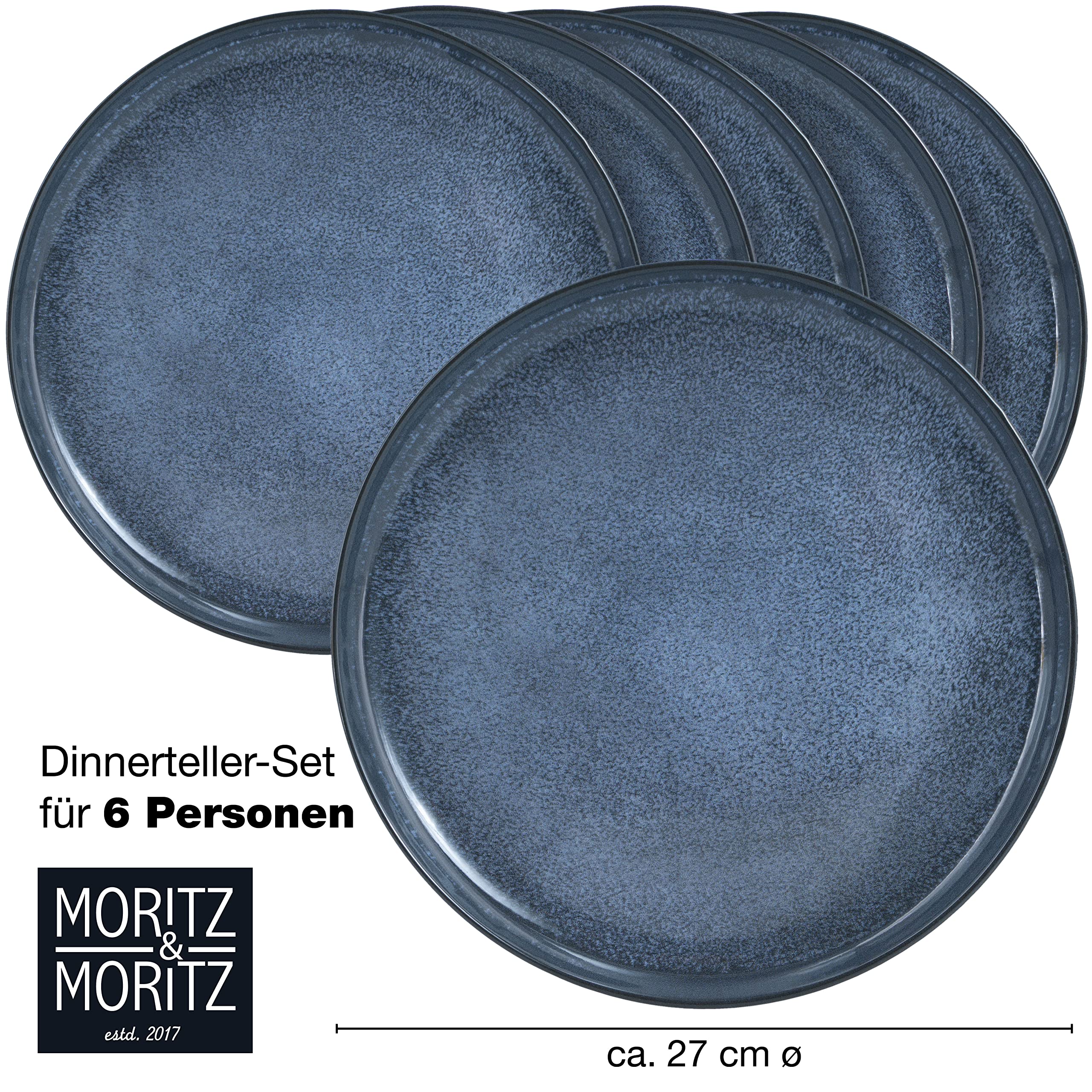 Moritz & Moritz VIDA Serveerschalenset, blauw, 2 x grote kommen van