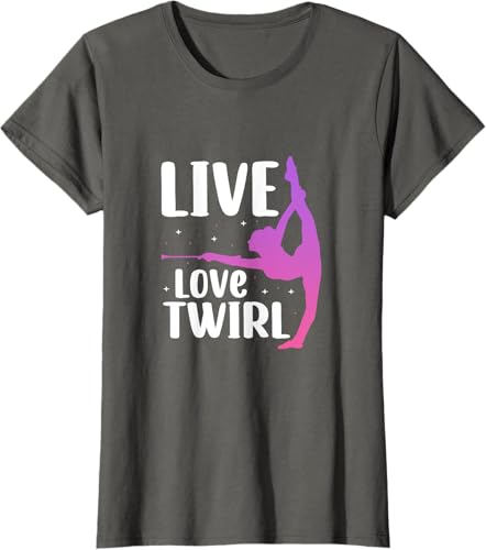 Miniatura 34 de Twirl Baton Twirling Twirler Majorettes T-Shirt Black,Navy Blue,Asphalt Grey,Baby Blue,Cranberry Red,Red,Kelly Green,Brown,Olive Green,Dark Heather