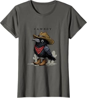 Cawboy Crow Cowboy Humorous Wild West Art T-Shirt