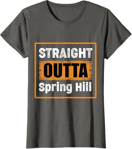 Miniatura 6 de Straight Outta Spring Hill Tennessee USA Vintage Humor T-Shirt Black,Navy Blue,Asphalt Grey,Slate Grey,Cranberry Red,Red,Kelly Green,Brown,Olive