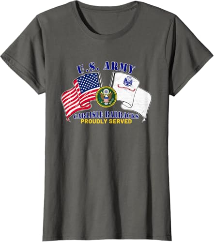 Miniatura 9 de Carlisle Barracks Pennsylvania Pa Army Base Camiseta con bandera estadounidense, Negro -