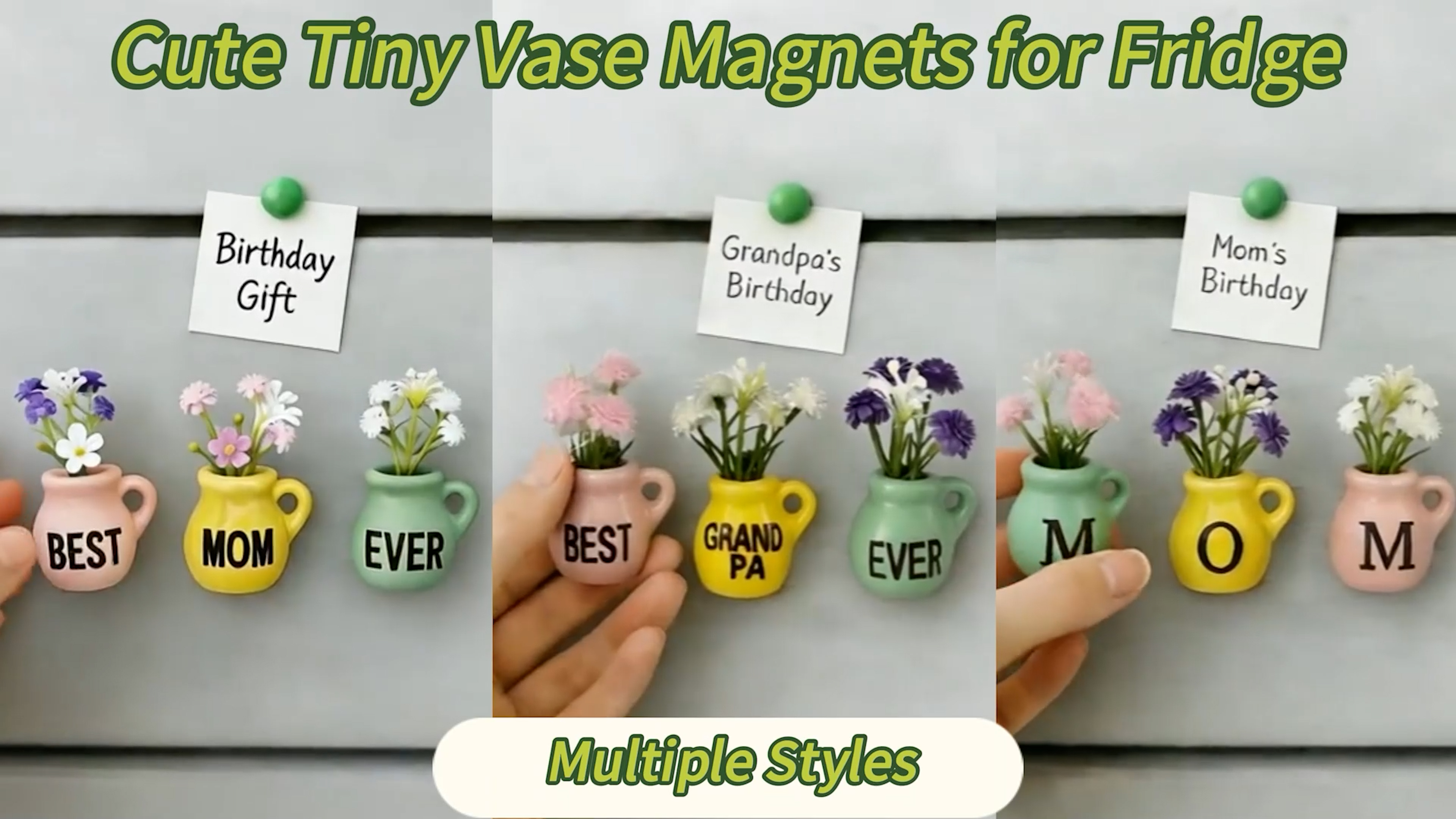Imán decorativo mini florero cerámico para refrigerador miniatura 7