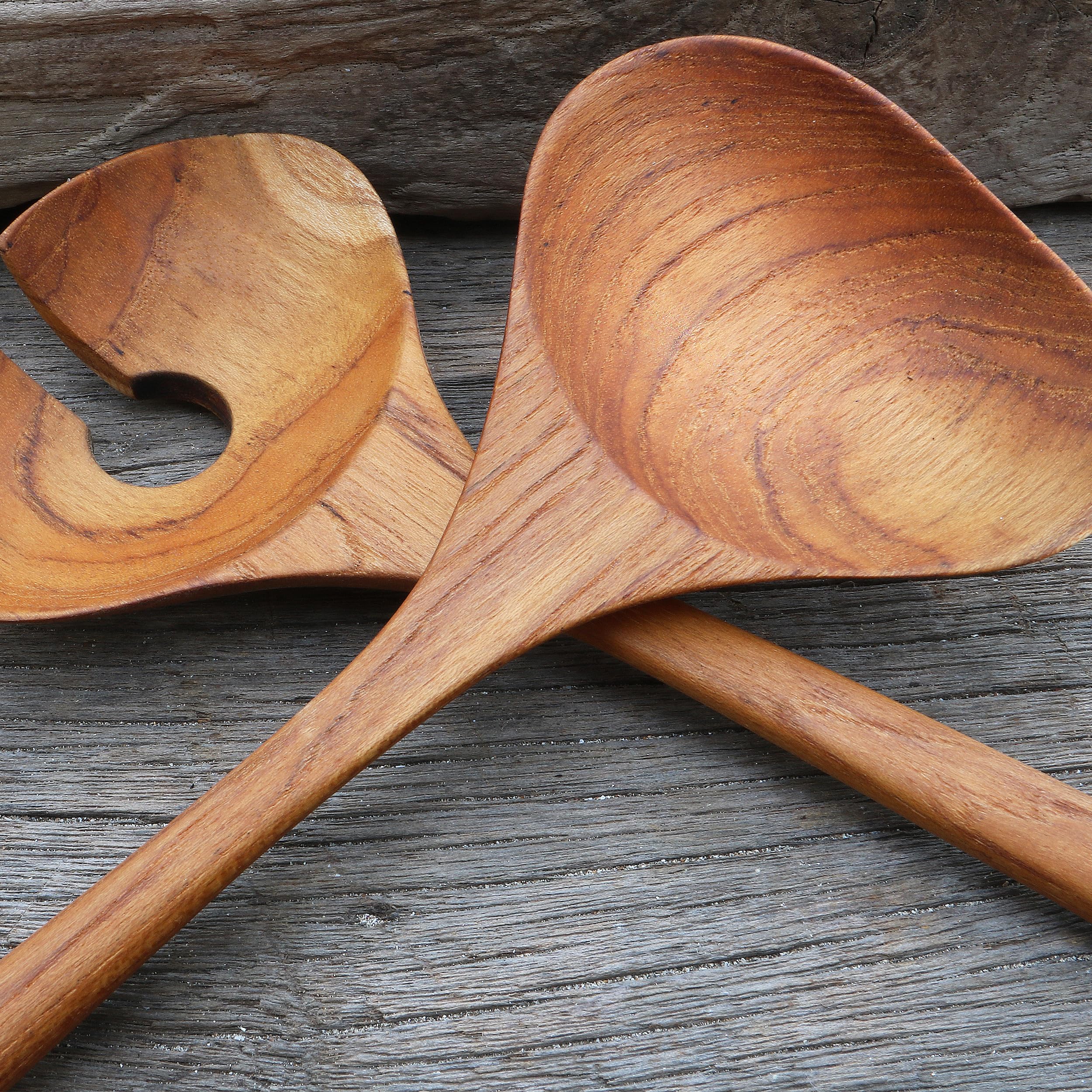 Rico & Plato Assisi Teak Salad Server | 11 3/4