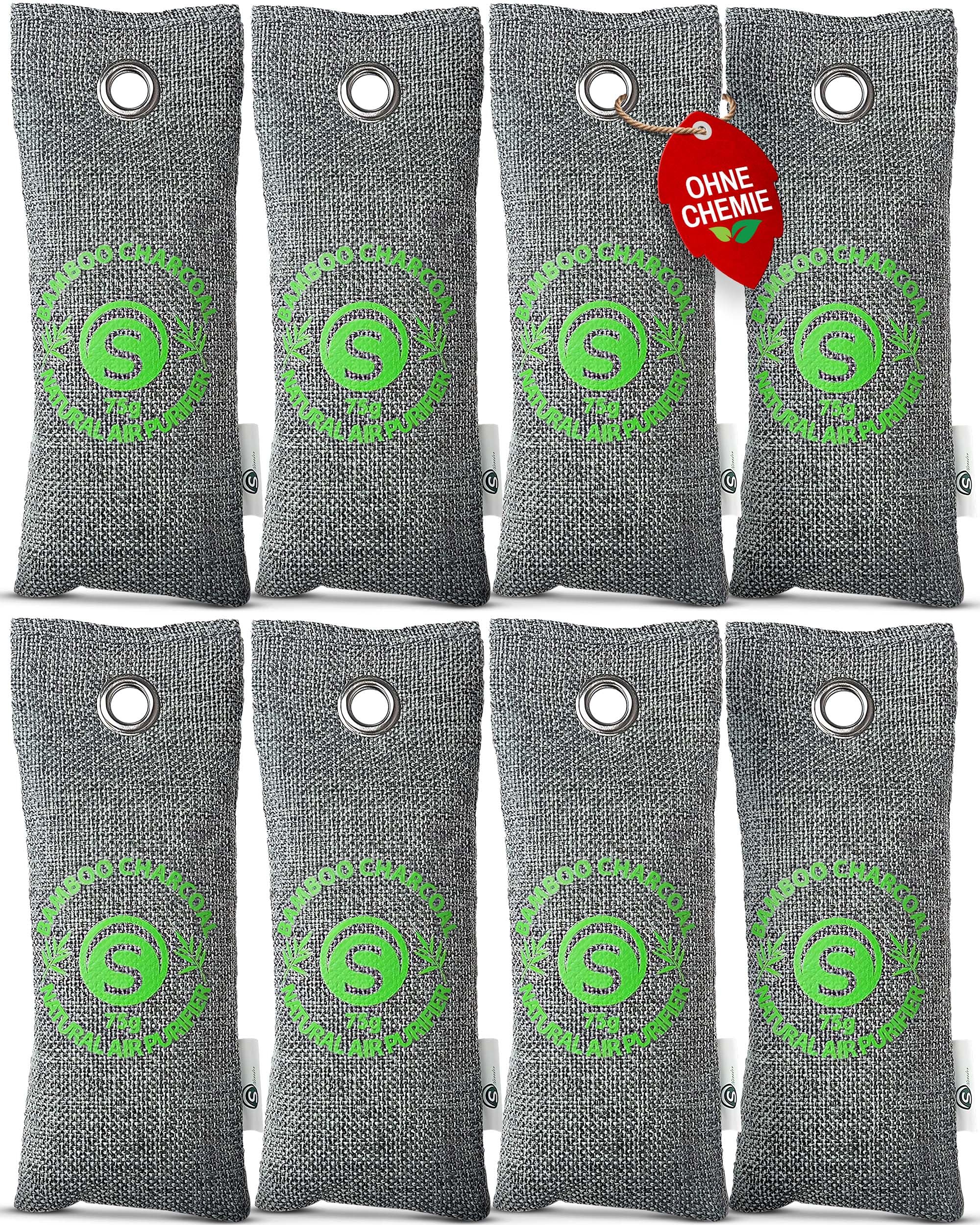 8x Aktivkohlebeutel für Schuhe & Sport – Schuhgeruch entfernen bei Schweißfüßen & Feuchtigkeit – Geruchsneutralisierer, Schuhtrockner, Schuh Deo – nachhaltig & geruchlos