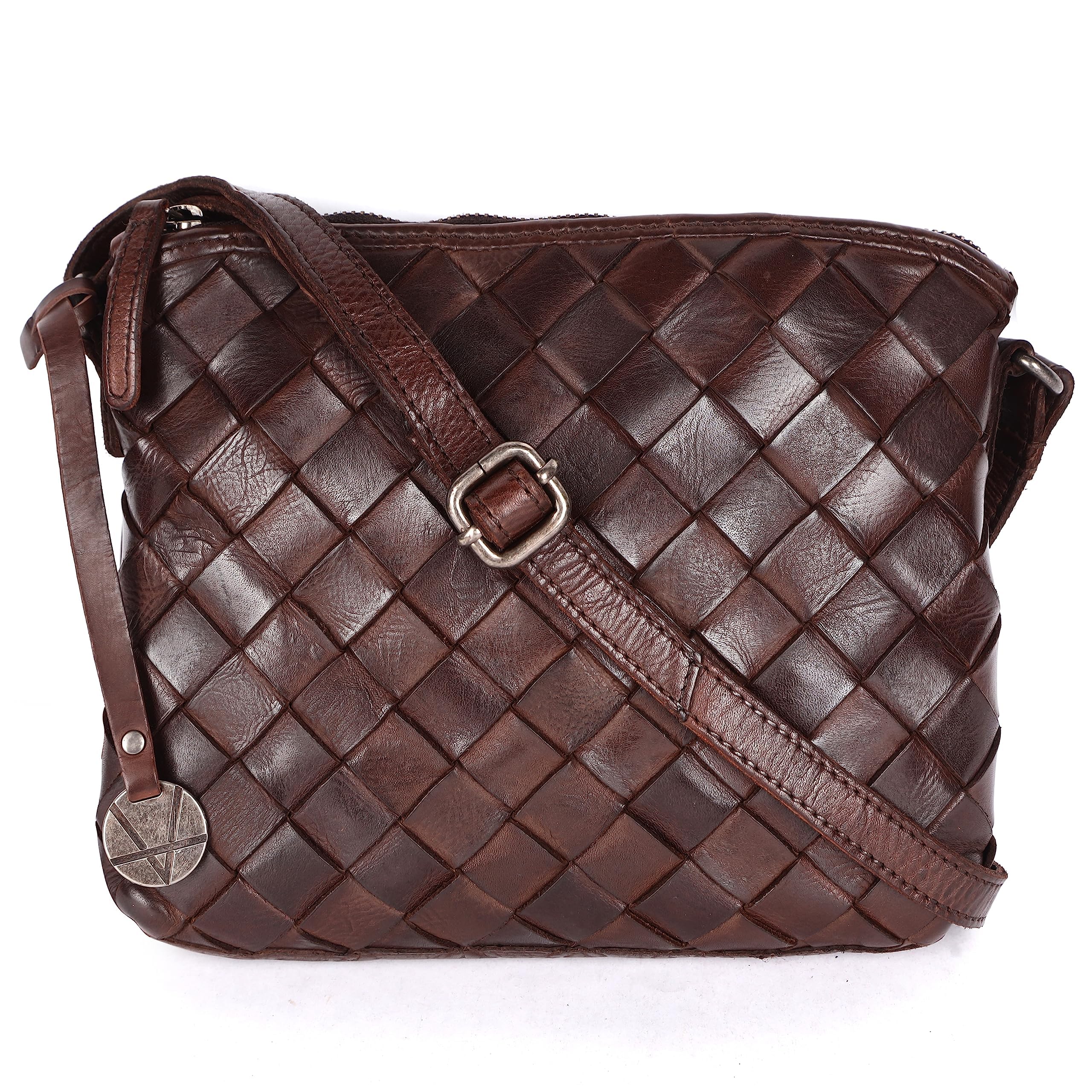 VILENCA HOLLAND 9.6 Inch Brown Genuine Leather Crossbody Sling Bags for Women, Bags for Women Trendy Casual Office Bag with Adjustable Strap (B0CNLSJZRB) Amazon Price History, Amazon Price Tracker