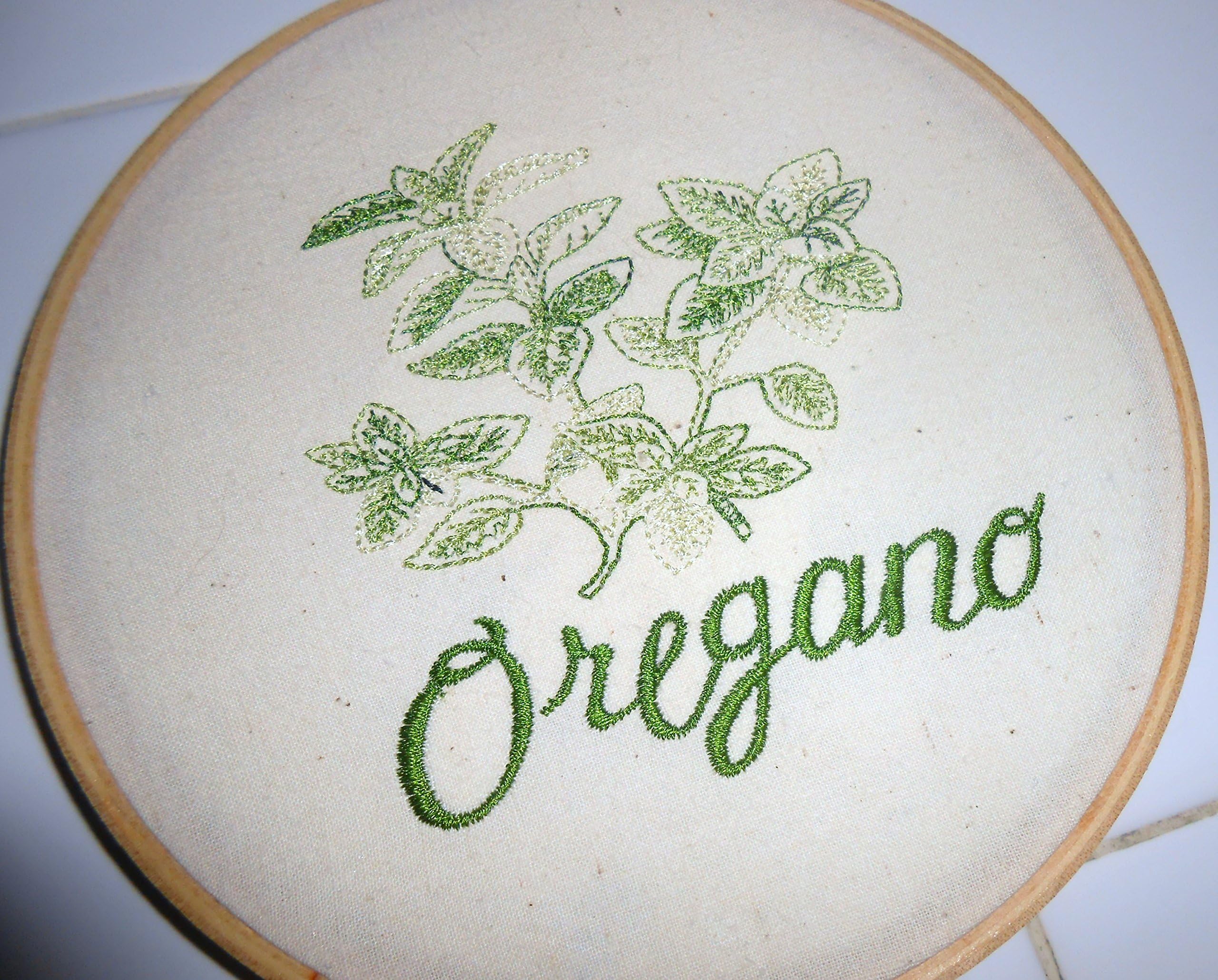 Oregano Herb 6 inch Embroidery Art Hoop