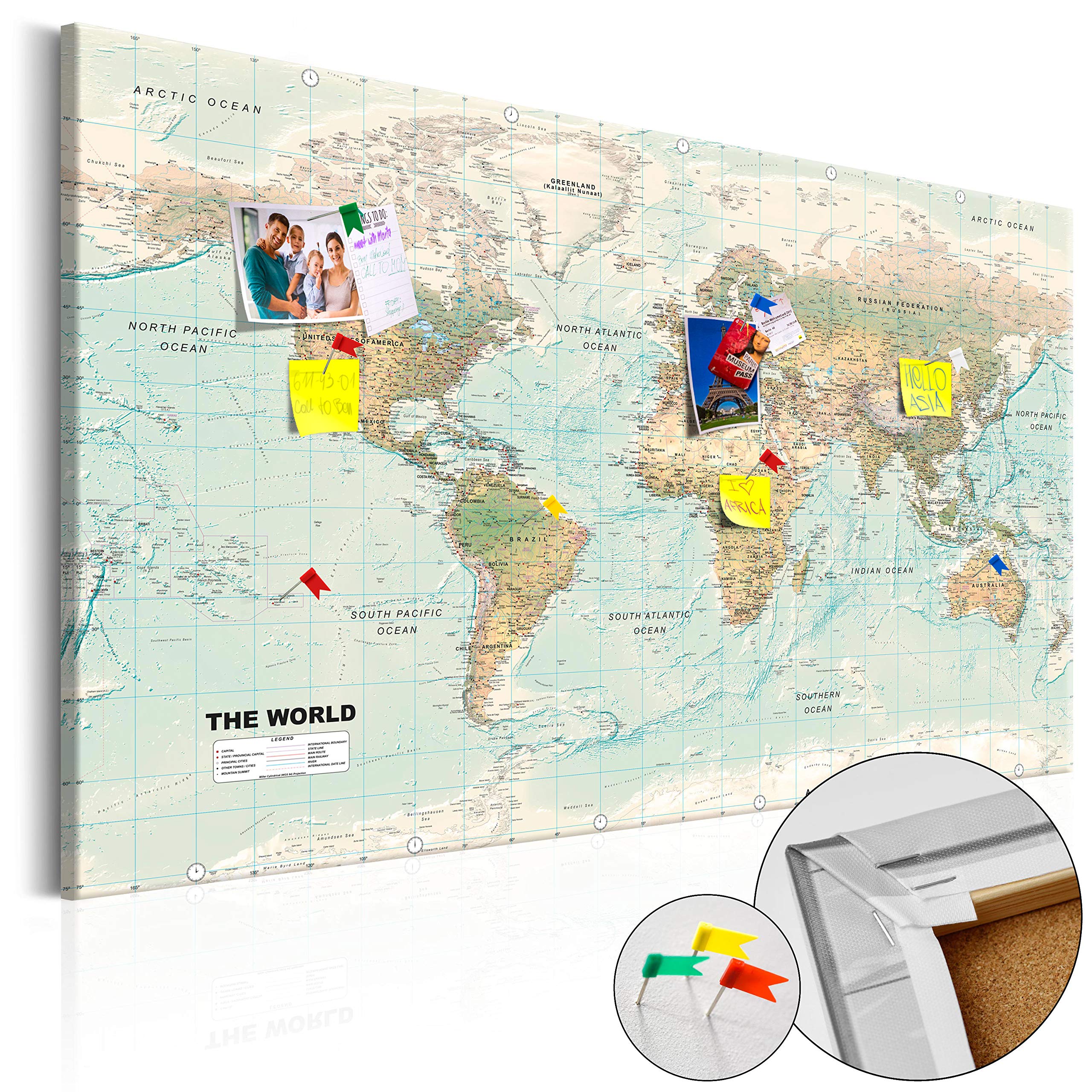 murando Tablero De Corcho & Cuadro en Lienzo 120x80 cm No Tejido XXL | Estampado Memoboard Decoración De Pared Impresión Artística Fotografía Gráfica Poster Mapa Barcelona