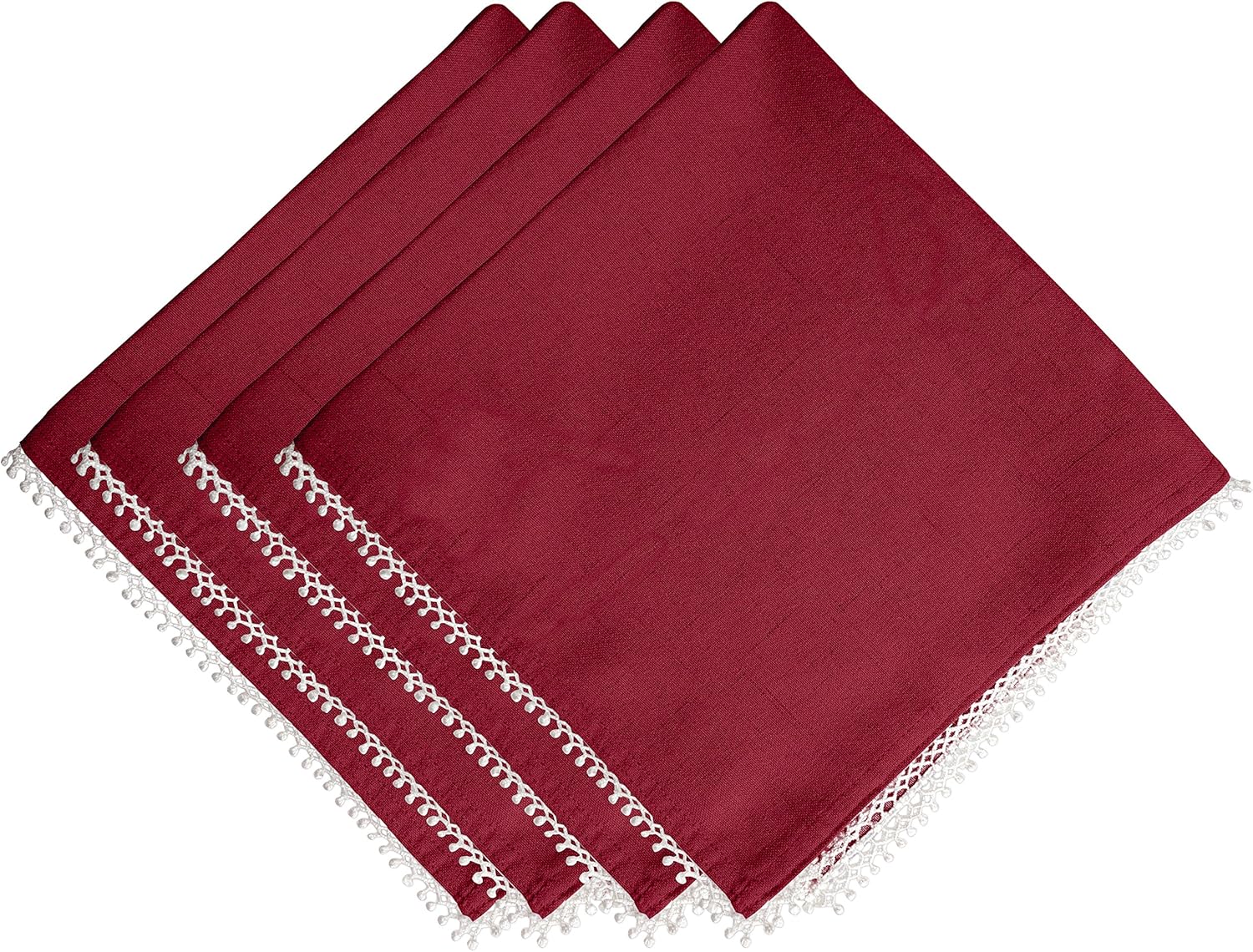 Lenox French Perle Cloth Napkins - Reusable Dinner Napkins - Machine Washable - Set of 4 - Pistac