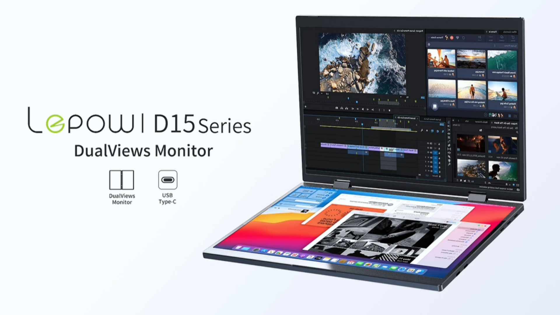 Amazon.com: Lepow Portable Monitor 15.6'' 1080P USB-C Laptop Dual
