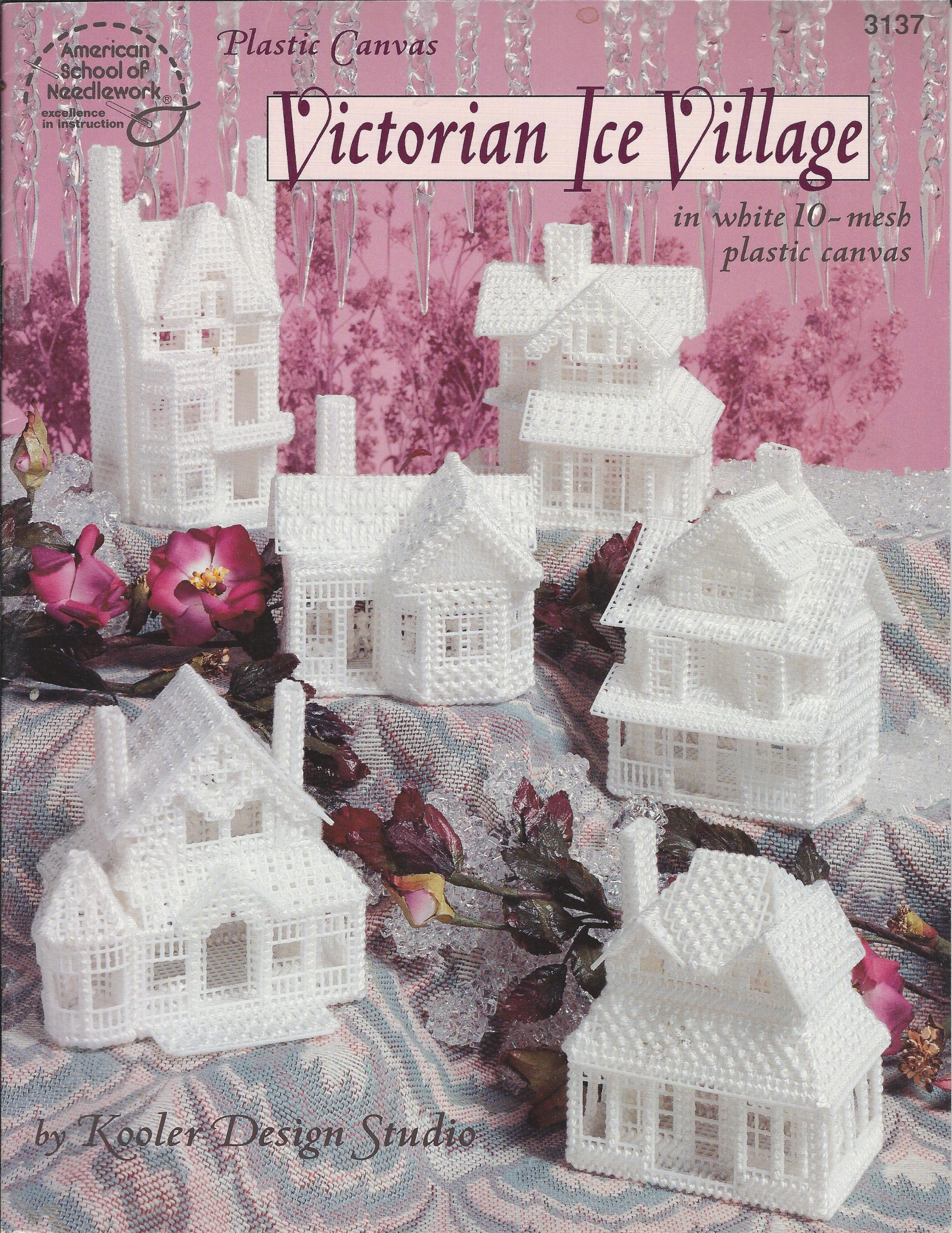 Victorian Ice Village in White 10-mesh Plastic Canvas