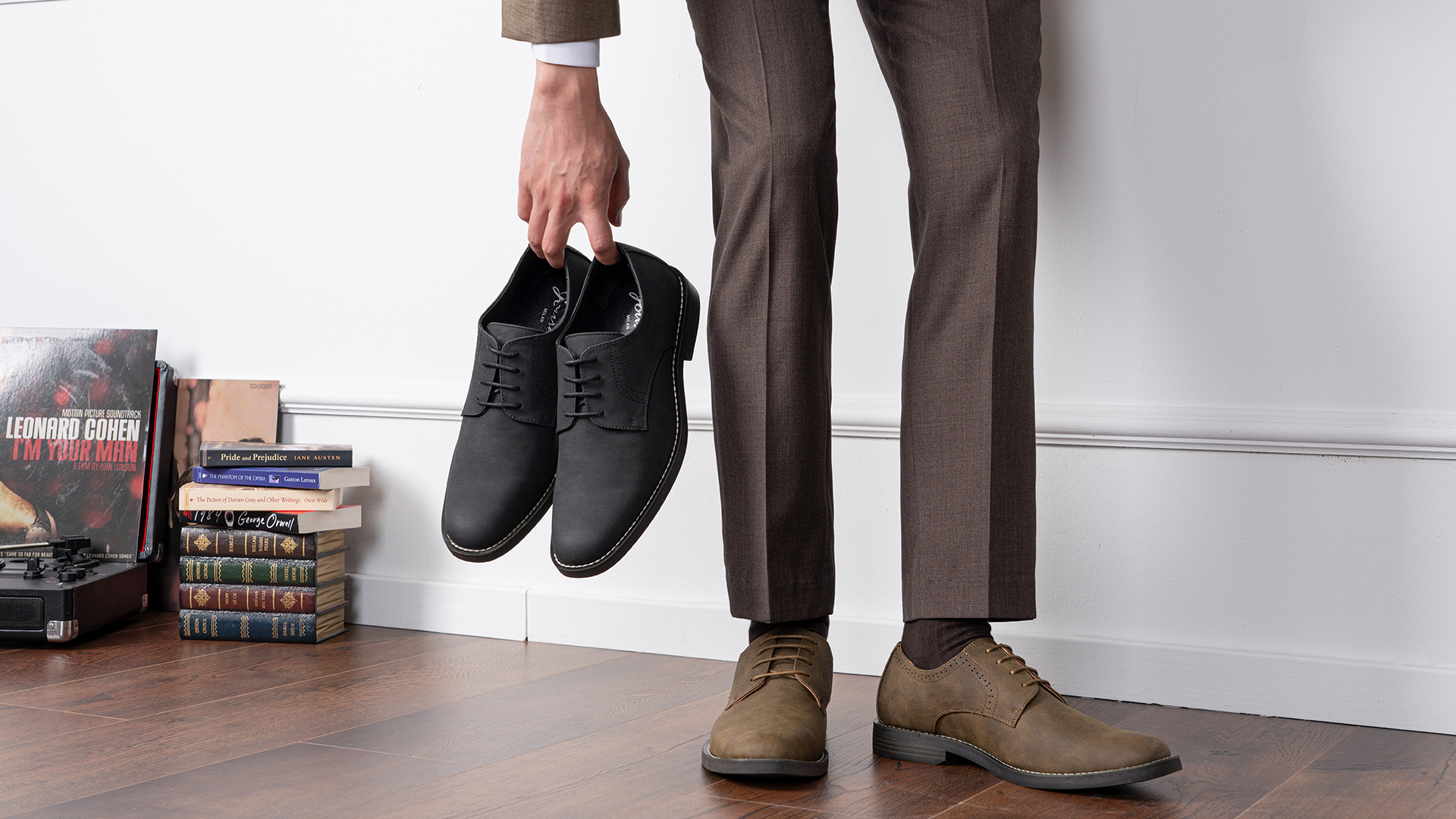 Amazon.com | Jousen Men's Dress Shoes Dark Brown Retro Casual Dress Shoes  for Men (AMY710 Dark Brown 7) | Oxfords
