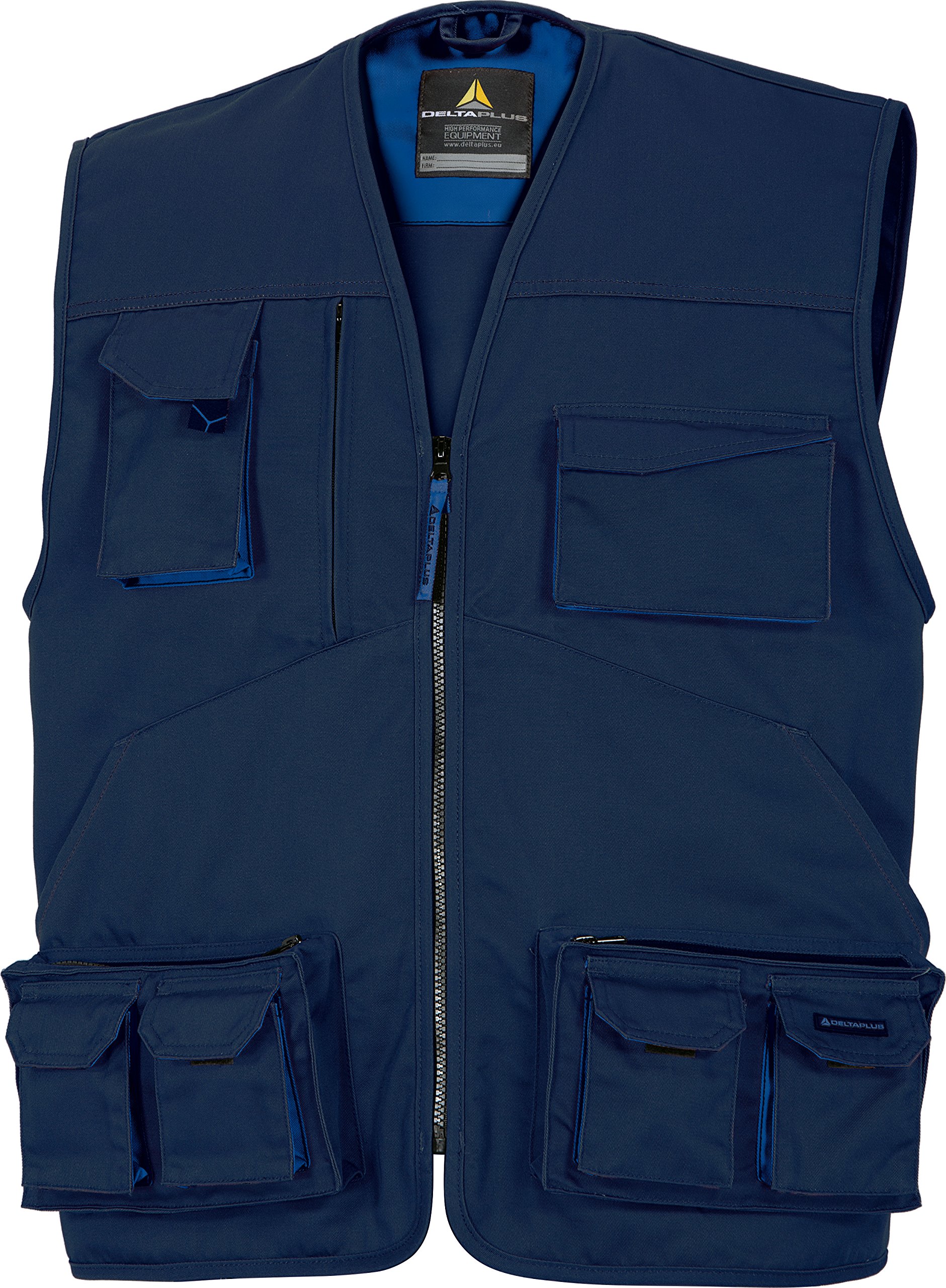Gilet De Travail Delta Plus M2GI3 Mach 2 - Multi-poches, Polycoton Bleu - Taille S à XXXL - Neuf Avec étiquette