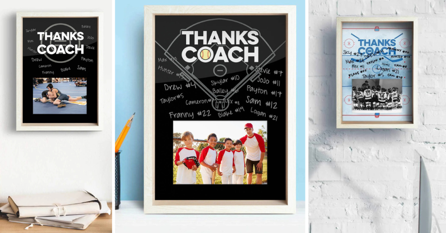 ChalkTalkSPORTS Volleyball Coach Gift Frame - Autograph Ready Volleyball Picture Frame - Holds 4x6 Photo - Desk or Wall Display - Thanks Coach