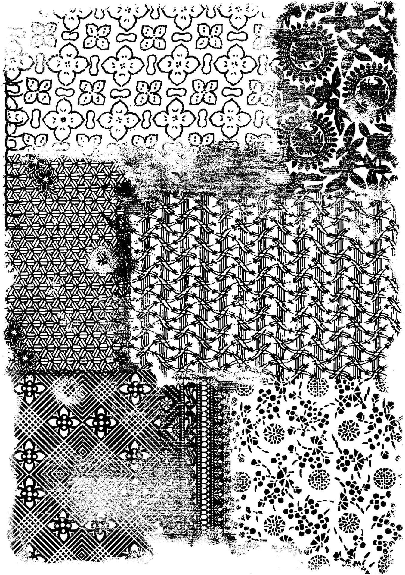 Woodware Francoise Collection - Clear Magic Stamps - Vintage Fabric, 21 x 11 x 0.6 cm; 51 Grams