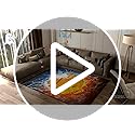 Basketball Rug - Fire & Water Basketball Rug Sports Carpet Rugs, 2'5"×4'