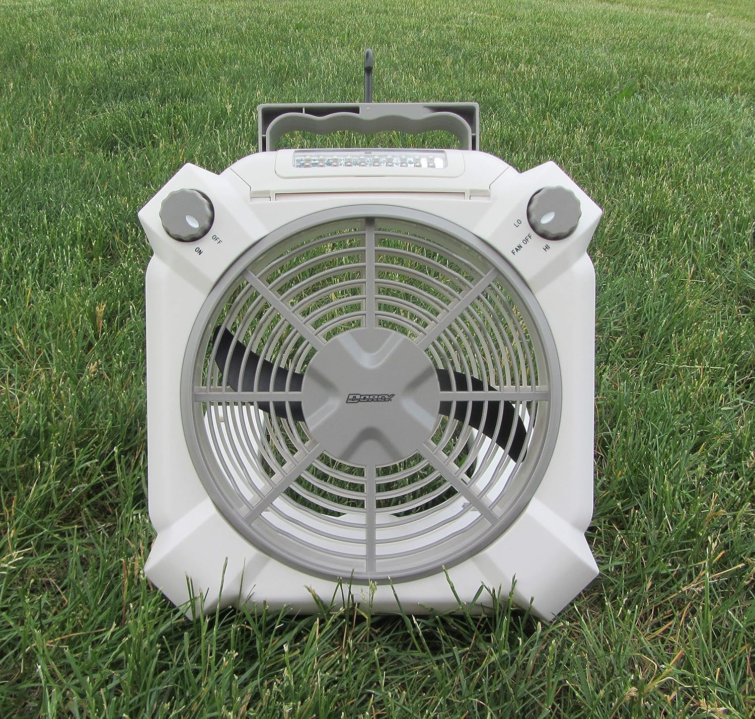 Dorcy Combination 2-Speed 20-LED 3-in-1 Fan and Utility Light with Folding Hook and Stand, White (41-3114)
