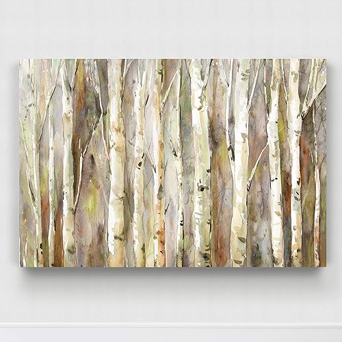 Miniatura 4 de Renditions Gallery - Lienzo decorativo para pared, camino de abedul, galería, moderno, decoración del hogar, listo para colgar, 24 x 36 pulgadas