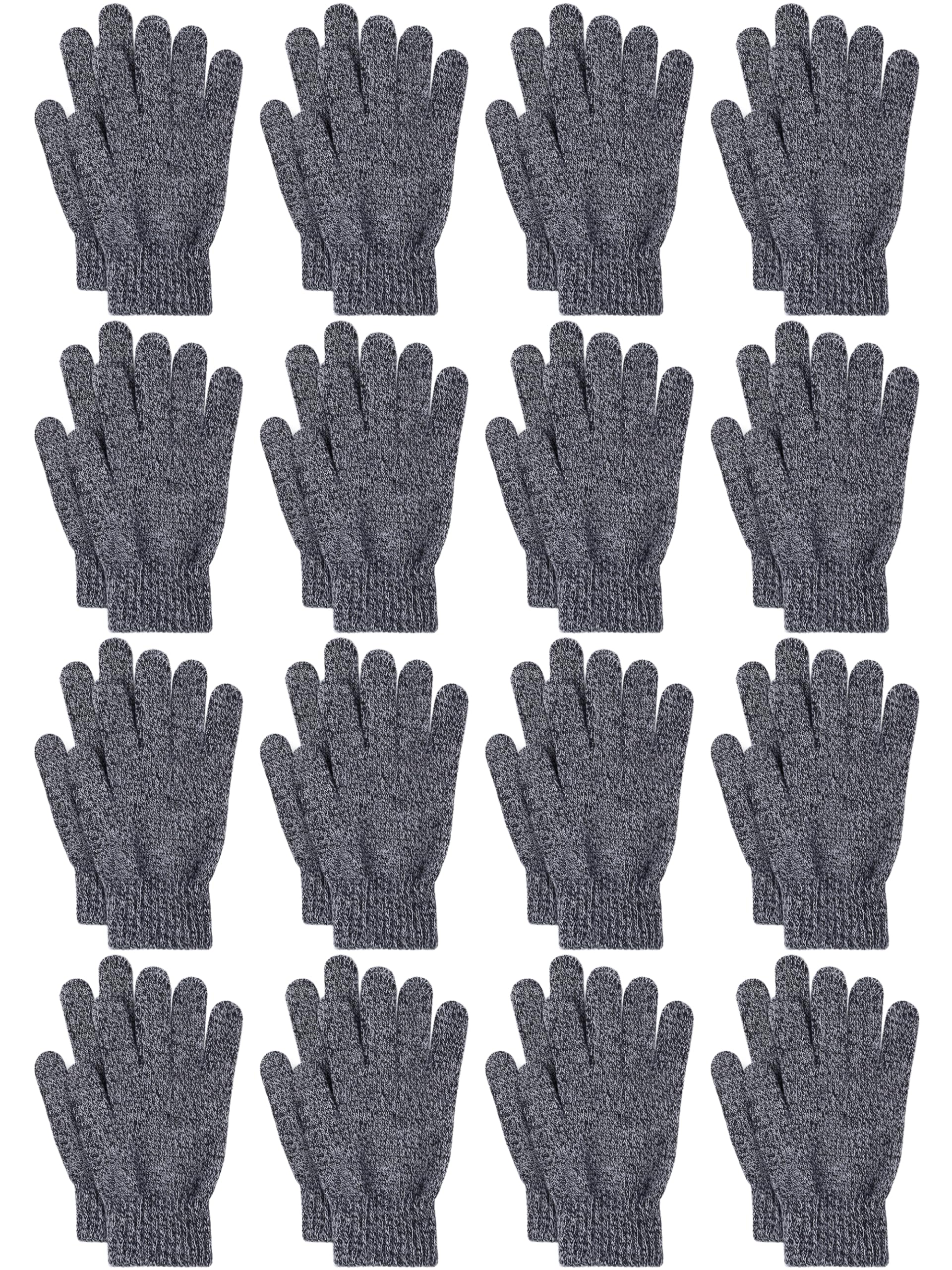 16 Pairs Winter Gloves for Men Women Knit Stretchy Warm Adult Magic Gloves Bulk Pack
