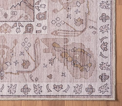 Miniatura 4 de Abani Molana Collection - Alfombra de área, diseño vintage beige y marrón, 8 x 10 pies, para sala de estar, dormitorio y oficina