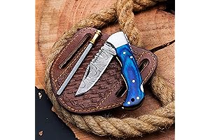 Damascus Steel Pocket Knife - The Ideal Backcountry Companion for Adventure Seekers