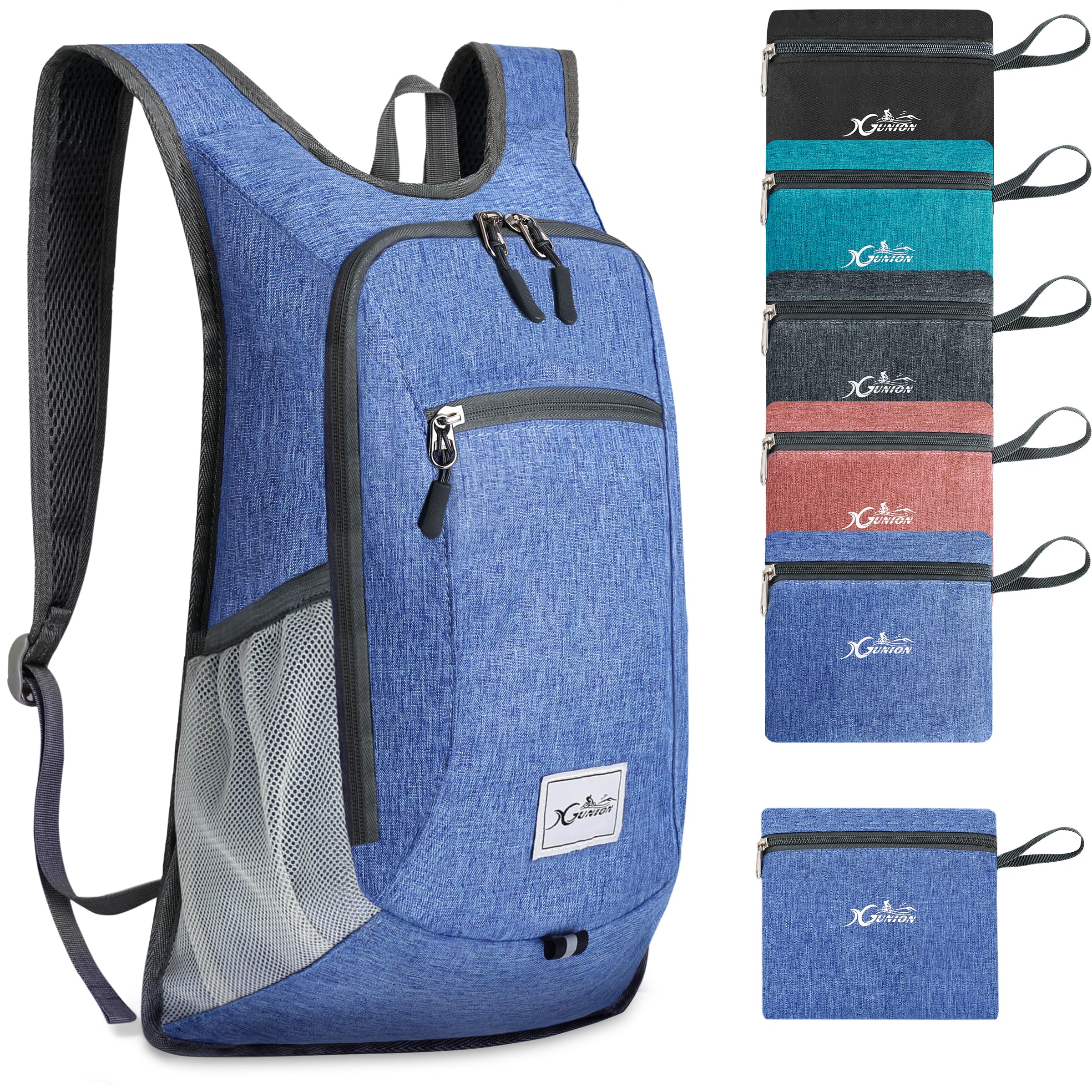 Xgunion Foldable Hiking Backpack - 10L Daypack for Women & Men (Sky Blue)