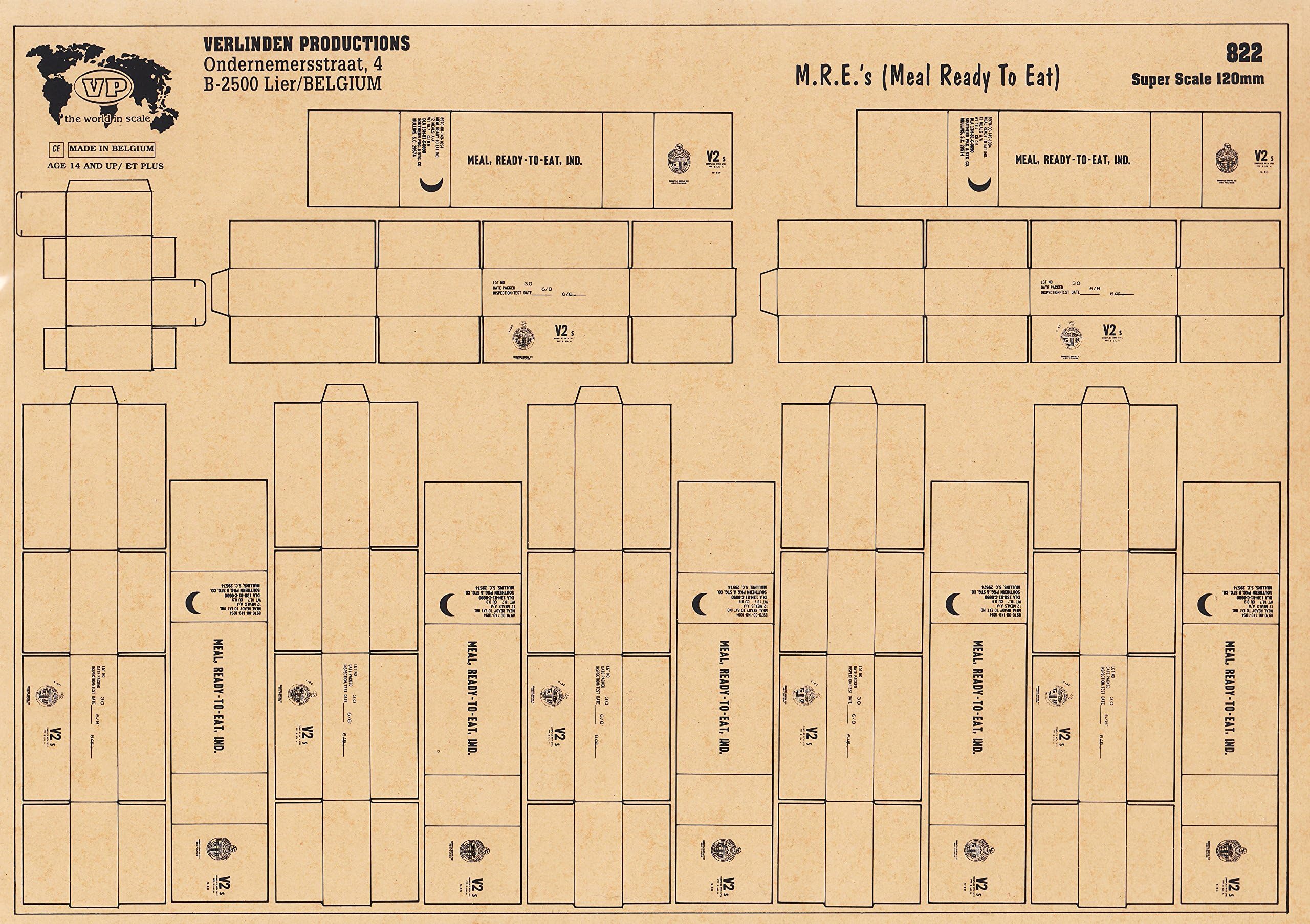 Verlinden VER0822 120mm US MRE Cartons (Modern) [Model KIT Accessory]
