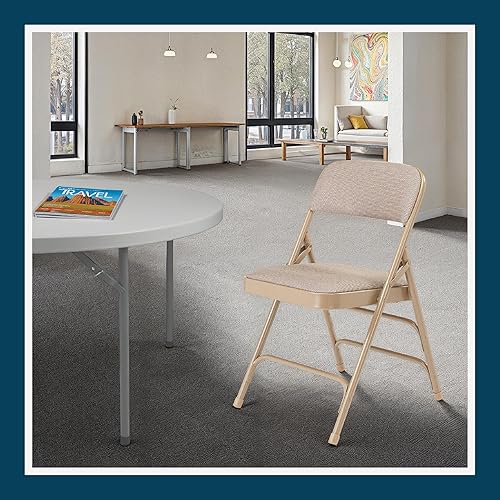 Miniatura 12 de OEF Furnishings Serie OEF2300 - Sillas plegables de doble bisagra con triple apoyo, tapizado de tela de alta calidad y servicio pesado (paquete de