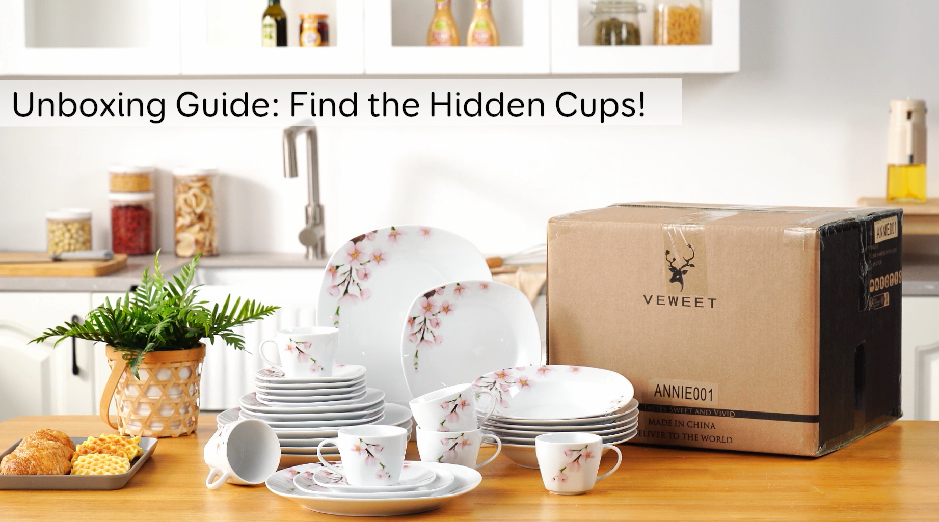 Amazon.com | VEWEET Annie Porcelain Dinnerware for 6, 30-Piece