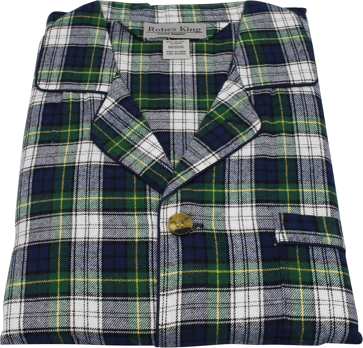 RK Classical Sleepwear Men’s 100% Cotton Flannel Pajama Set, - Image 4