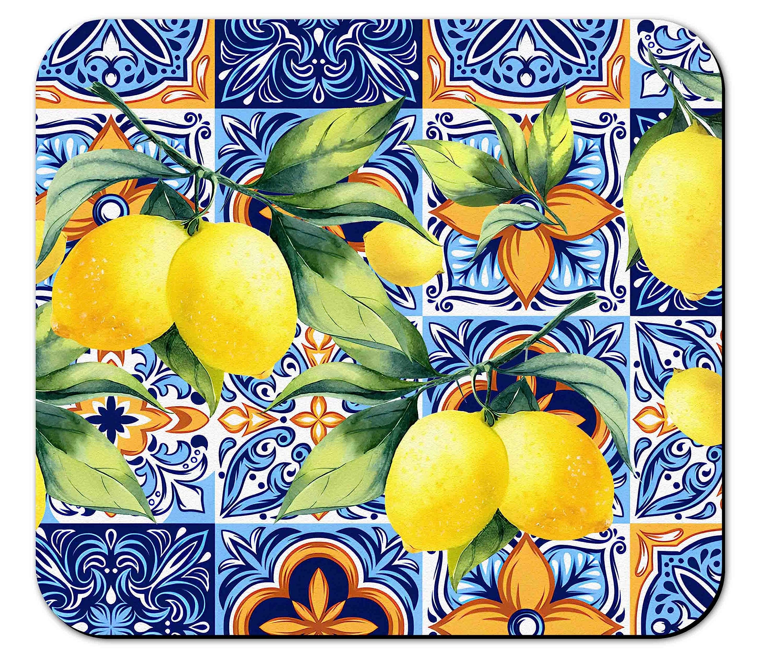 Rubber Dish Drying Mat Large 16x18in Lemon Washable Kitchen