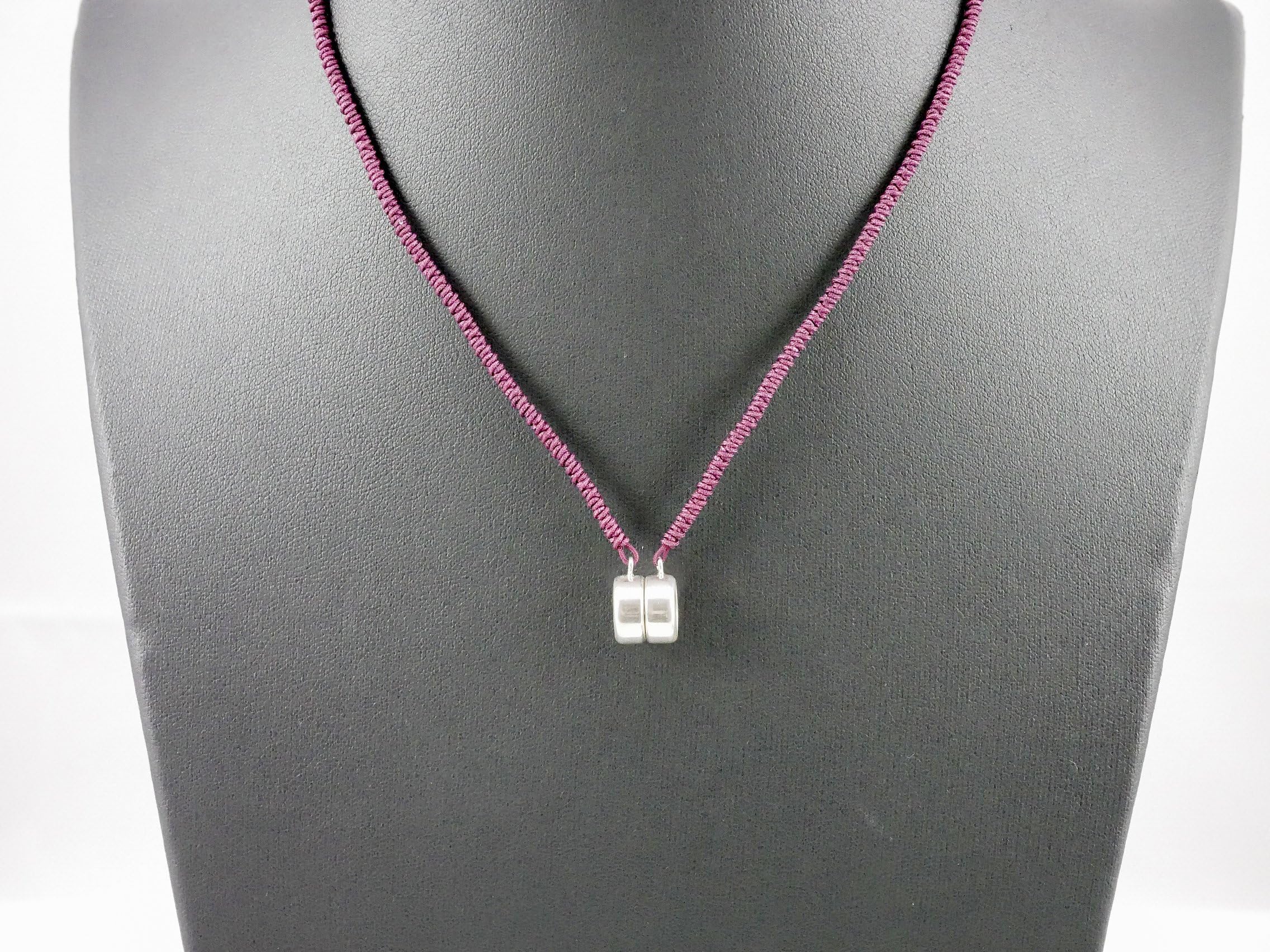 Premium Compatible Airpods/Sunglasses Handwoven Necklace with 925 Silver Pendants built in earbud holders (Wine)