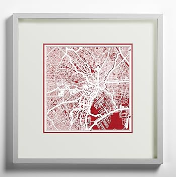 Amazon.co.jp: 東京切り絵地図、白、30x30センチ、オリジナル