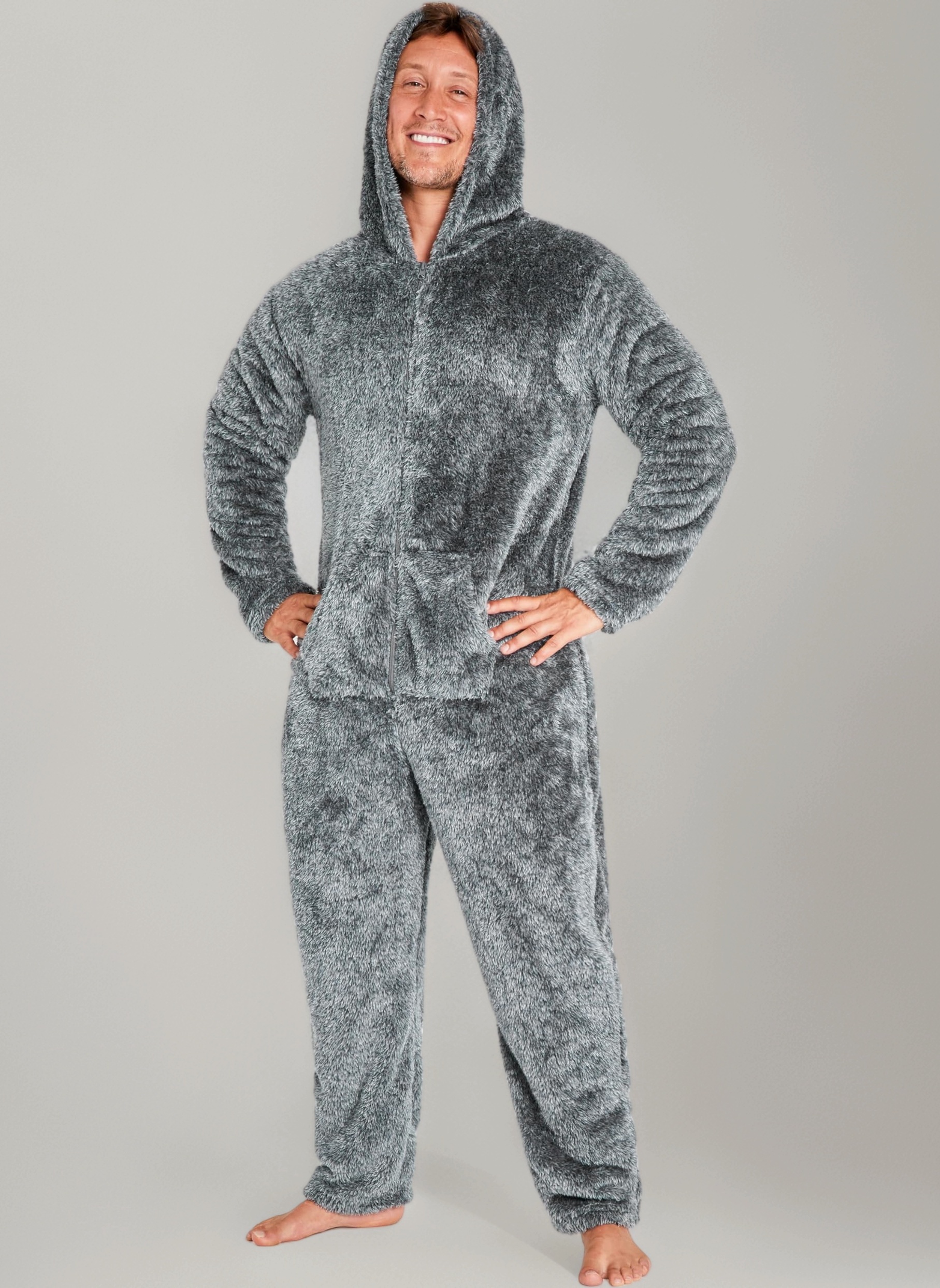 Onesies for Men and Teens, Loungewear Fleece Pyjamas Men All in One Jumpsuit Nightwear