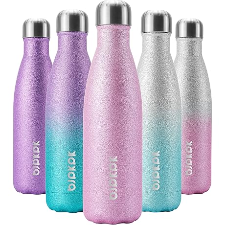 BJPKPK Glitter Gold Water Bottle - 17oz