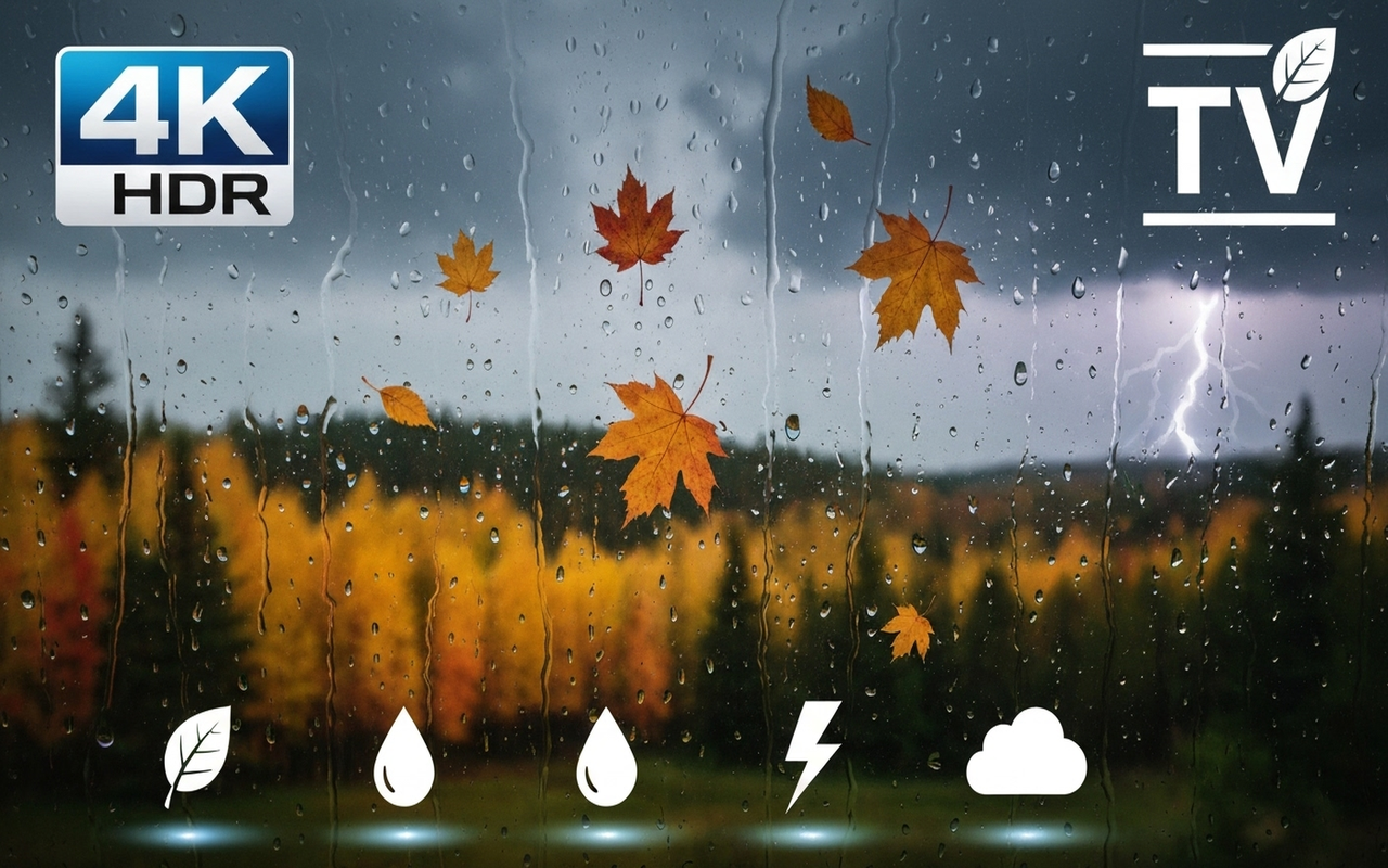 Fall Tv Screen Autumn Leaves Rain 4K – Distant Thunder TV Screensaver - App on Amazon ...