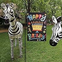 Vista 3 de Bandera de jardín de feliz cumpleaños, banderas de impresión de doble cara de feliz cumpleaños, pancarta de jardín de lino, letreros de césped al