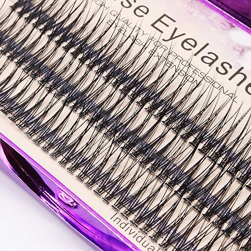 Miniatura 6 de Scala - 20 raíces, 120 piezas de cola de pez de 0.003 in, naturales, suaves, largas, de visón, pestañas postizas individuales hechas a mano (0.551