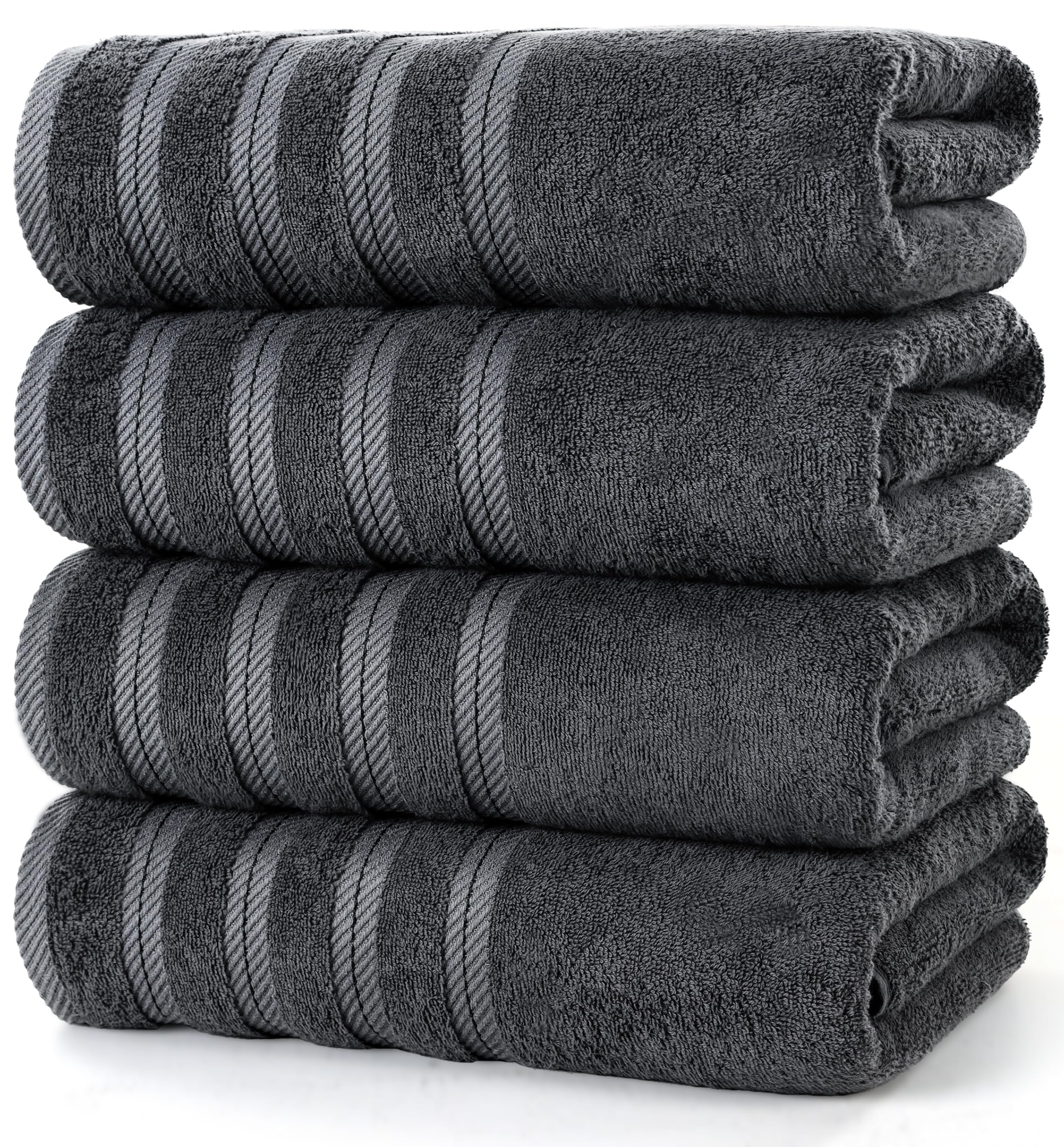 Utopia Towels 24 Pack Premium Bath Towels Set, (76 x 152 CM) 100% Ring Spun Cotton, Lightweight and Highly Absorbent Quick Drying Towels, Perfect for Daily Use (Grey)