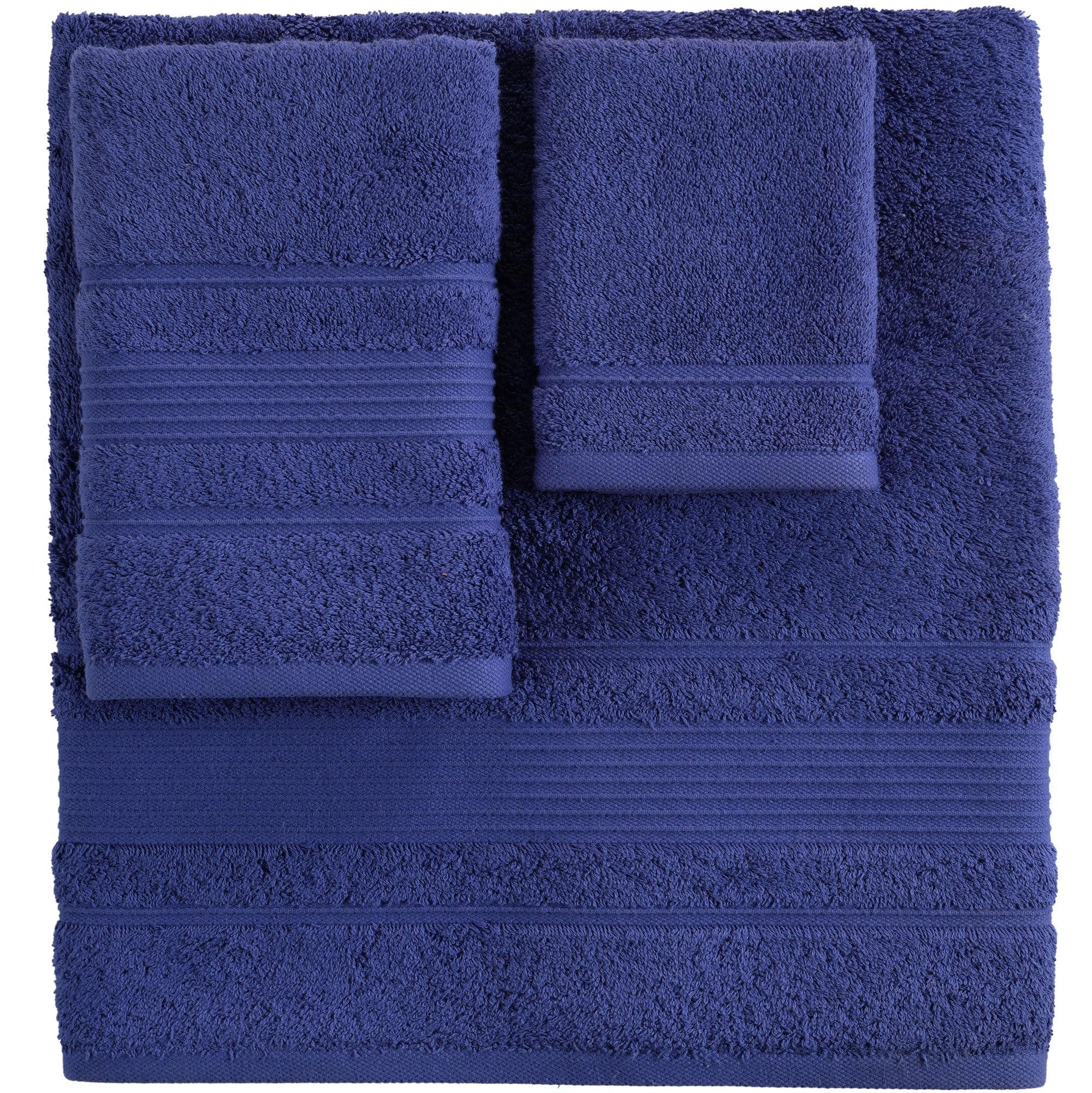 Juego de toallas personalizadas de 3 piezas, baño, mano y toallita, 100% algodón, suave y absorbente, nombre bordado o monograma, toallas de hotel para baño, spa, hotel, boda y regalo, color azul