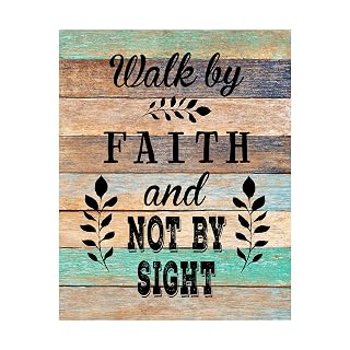 Walk By Faith - Spiritual Wall Art, Inspirational Christian Wall Decor Print, Motivational Pictures for Living Room Wall Decoration, Home Decor, Office Decor & Religious Gifts - Unframed 8 x 10