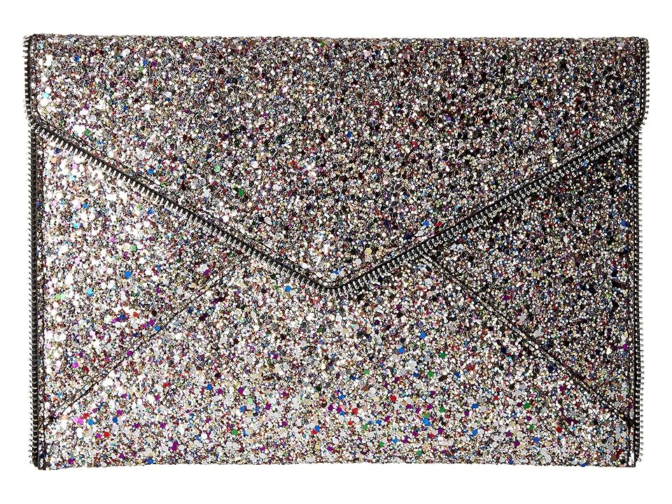

Rebecca Minkoff Glitter Leo Clutch (Silver Multi) Clutch Handbags